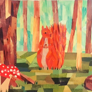 Trabalho de aluno do 10o ano de modelagem e colagem de animais