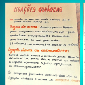 Caderno de química de aluno do 11o ano