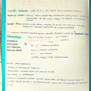 Caderno de química de aluno do 11o ano